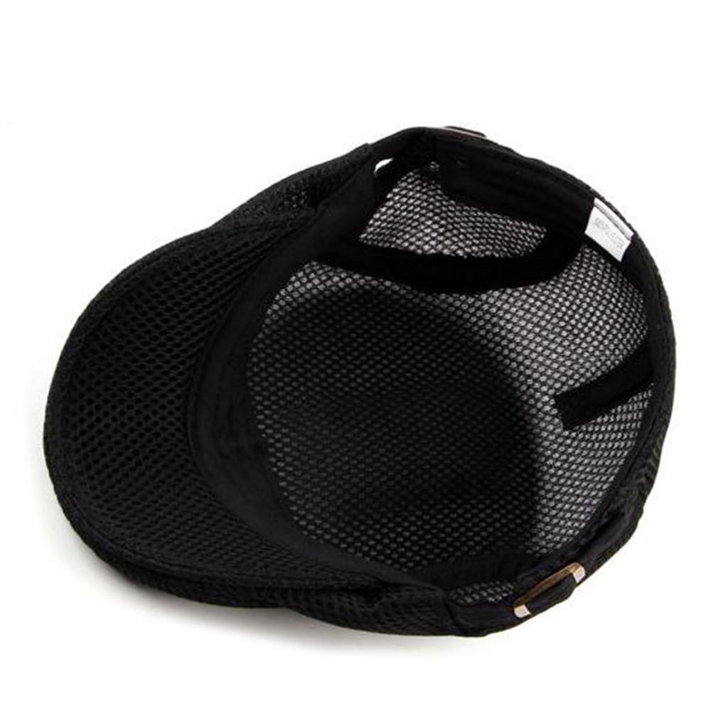 Männer Atmungsaktive Mesh Sommer Hut Newsboy Baskenmütze Ivy Cap Cabbie Flache Kappe