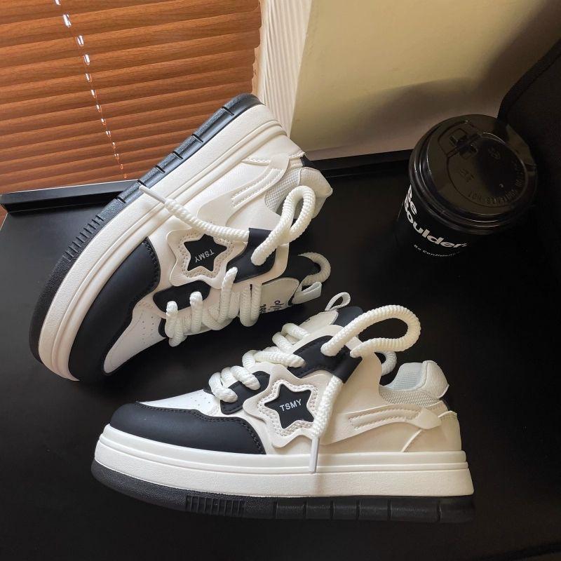 Fashion Shoes for Women 2025 Spring Women White Casual Shoes Breathable Flats Fashion Soft Lace-up Women Sneakers Zapatos De Mujer