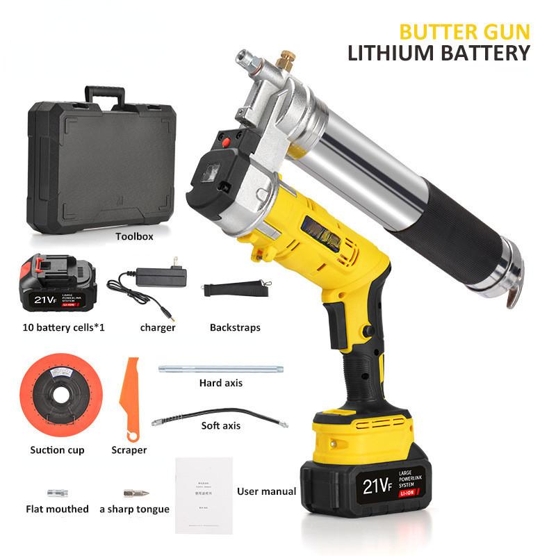 Rechargeable Electric Grease Gun Automatic Lithium Battery High Pressure Oil Injector Portable Lube Oil Tool