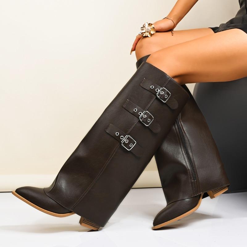 

Висока якість Wasteland Punk Y2k Gothic Style Vintage Motorcycles Western Boots for Women Black Rivets Hee High Boots 36