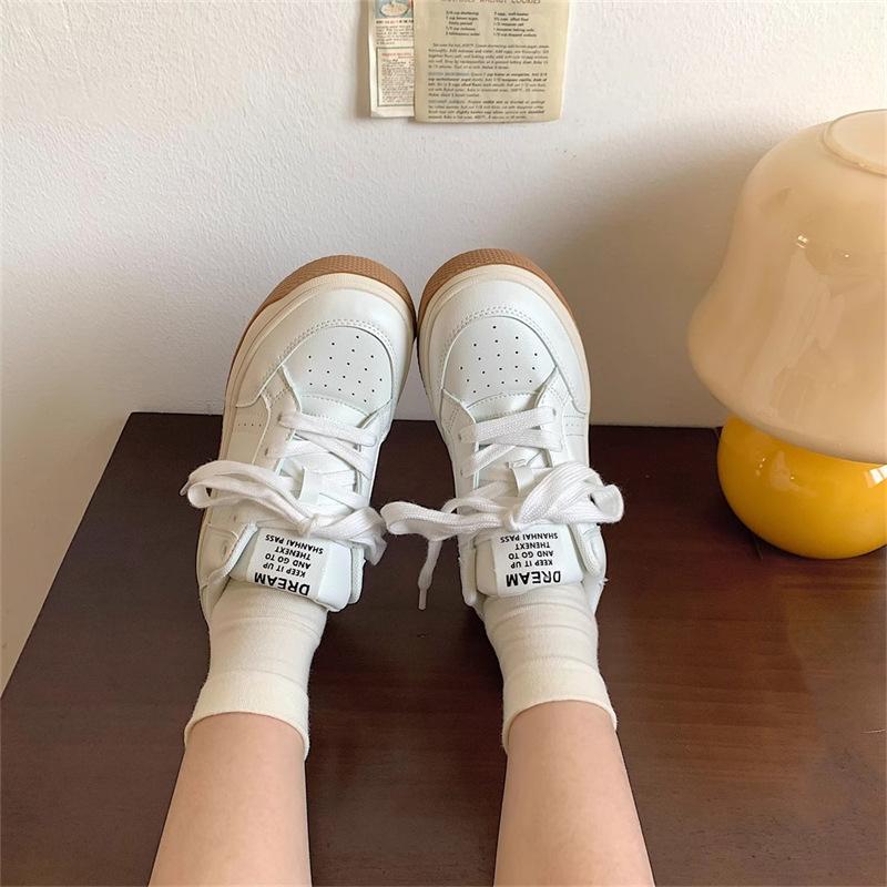 Platform White Shoes Children's New Versatile Niche Casual Sports Board Shoes Pink Bread Shoes Tide