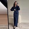 Casual Jackets Skirts Sets Women Loose V Neck Long Sleeves One Button Belt Outfits Female 2025 Summer Fashion Chic Solid Set