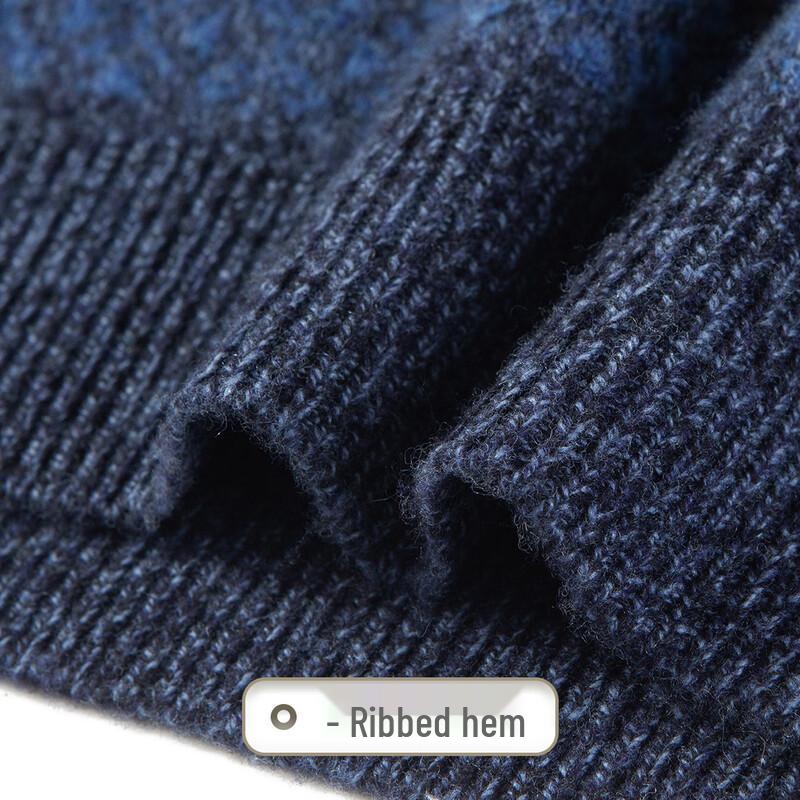 Men's 100% Lambswool Retro Jacquard Round Neck Sweater