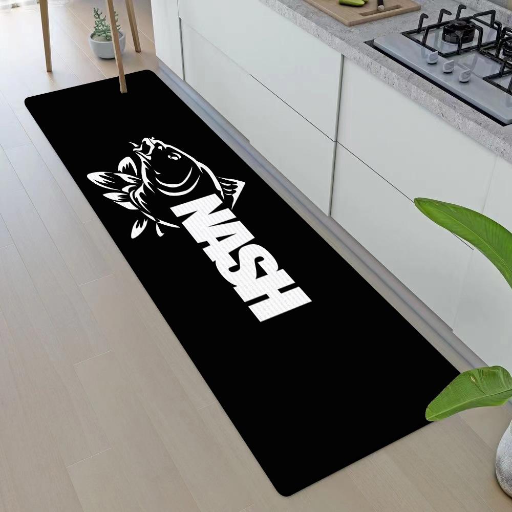 Nash Fishing Logo Entrance Front Door Doormat Non-slip Kitchen Rug Living Room Rugs Balcony Bathroom Foot Mat Floor Mats Carpet