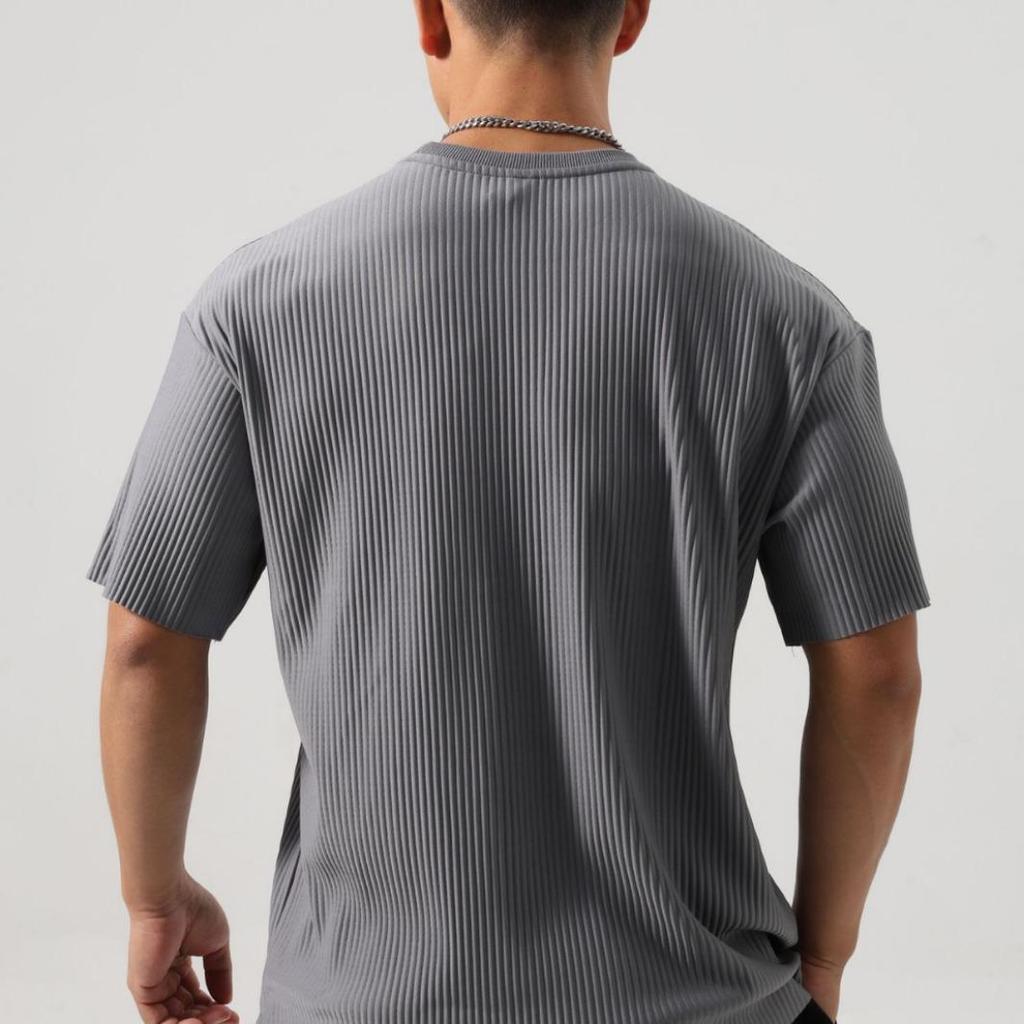Men's Plus Size Striped V-Neck Crew Neck Short Sleeve Casual Outdoor Fitness T-Shirt