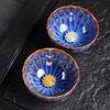 110ml Tradition Kiln Transformation Ceramic Teacup Home Master Cup Chinese Tea Set Accessories Handmade Silver Inlay Tea Cup