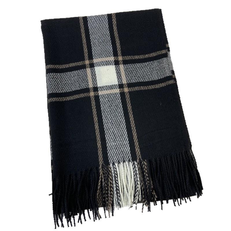 Imitation cashmere scarf women's winter Korean plaid shawl dual-purpose simple autumn and winter versatile thickened warm scarf wholesale