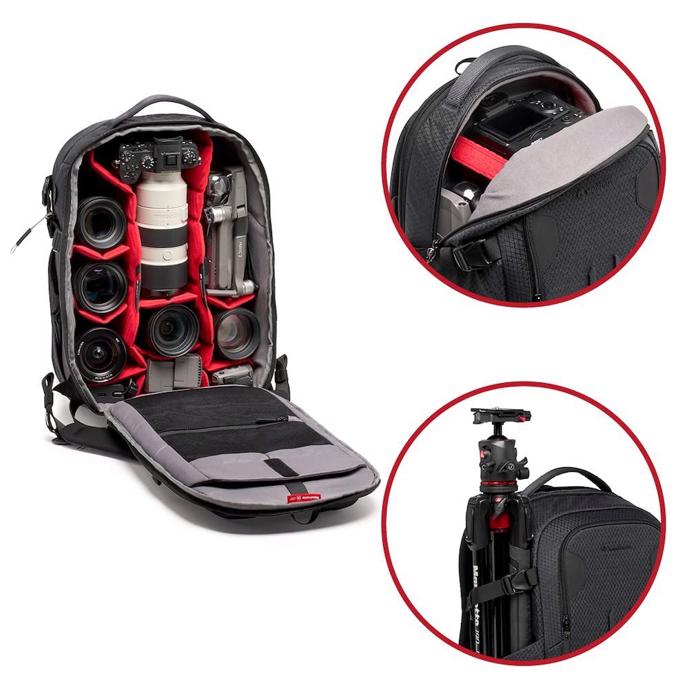 Camera Backpack PRO Light Backloader Backpack M Can Be Attached To a Can Store a Comes with a Rain Cover MB [Manfrotto] Tripod, 15-inch PC,