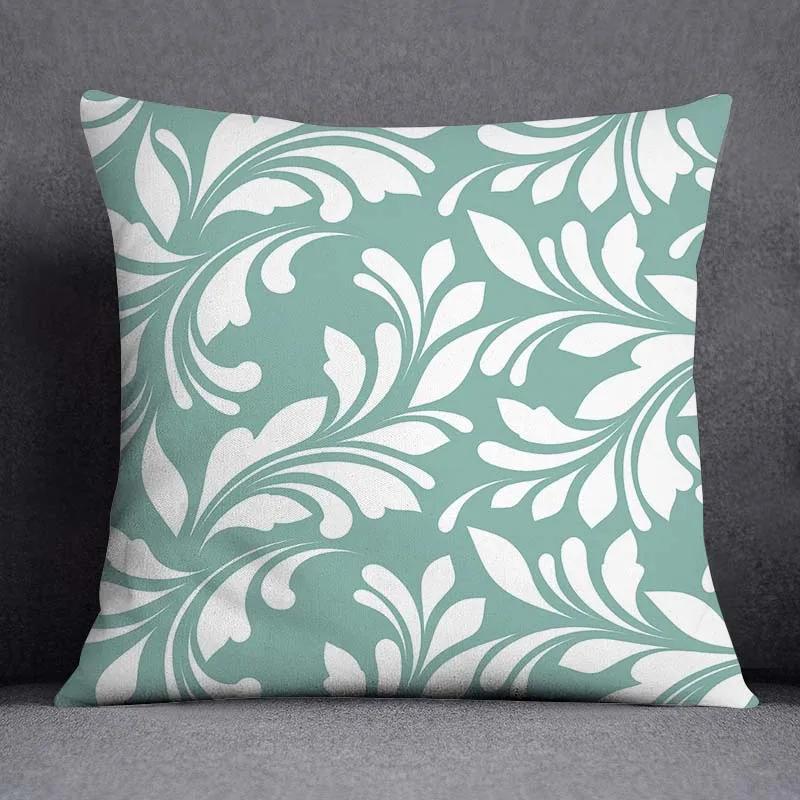 Fresh Green Simple Geometric Pillow Cover Living Room Sofa Office Seat Car Waist Cushion Cushion Cover Home Decoration
