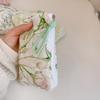 Elegant Flower Print Cosmetic Pouches Compact Cotton Storage Bag Makeup Bag For Lipstick And Essential