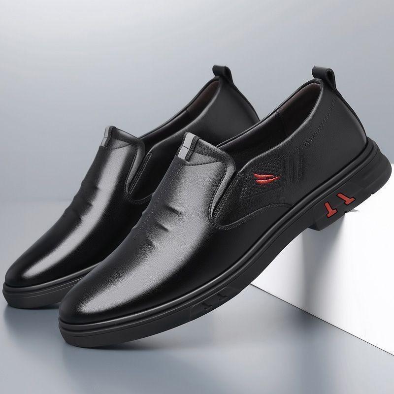 [Real Cowhide] Leather Men's Shoes Autumn Leather Shoes Men's Business British Soft-soled Soft-faced Casual Shoes Versatile Shoes Men