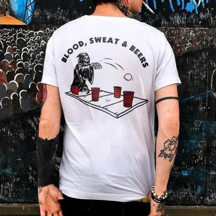 Punk Rock Skull Tshirt Fashion Tough Guy T Shirt Harajuku Heavy Metal Rock Tops Summer Street Hip-Hop Tee Ropa Hombre