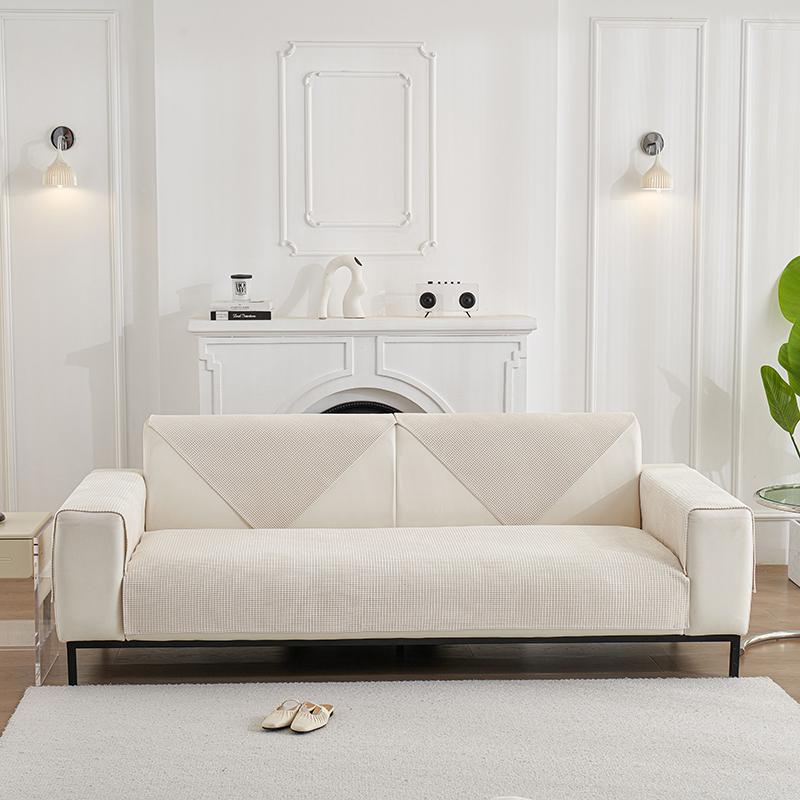Pokrowiec na sofę z polaru do salonu, jednokolorowa poduszka na sofę, antypoślizgowa mata na podłokietnik i oparcie kanapy, ochraniacz mebli domowych