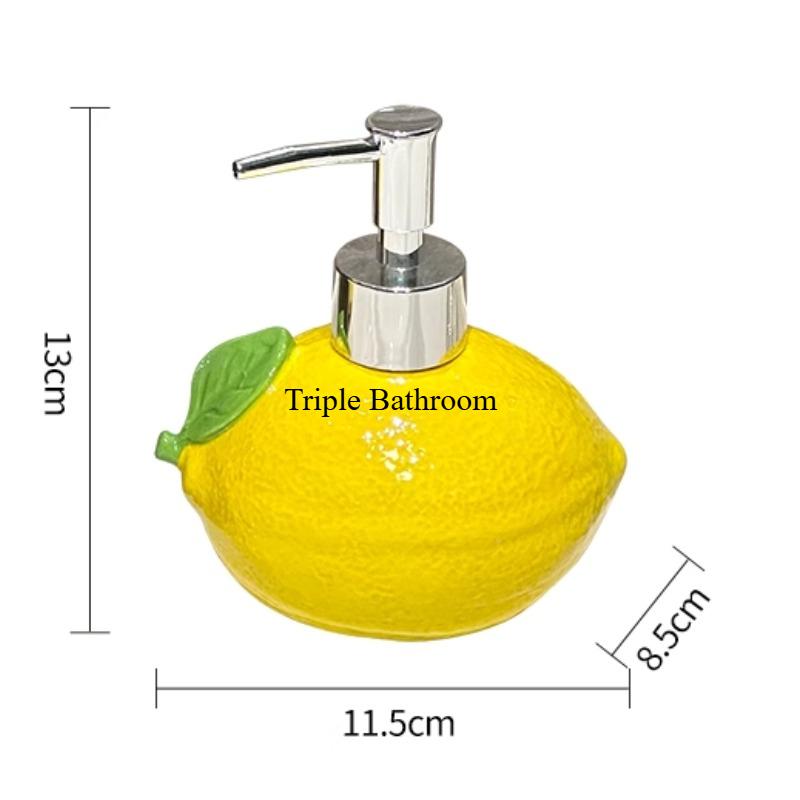 1pc Ceramic Lemon Liquid Soap Dispenser Shampoo Bottle Lotion Bottle Wrist Strap Soap Dispenser Bathroom Travel Supplies