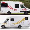 Black Wave Stripe Decals Vinyl Stickers For RV Camper Trailer Van Both Body Side