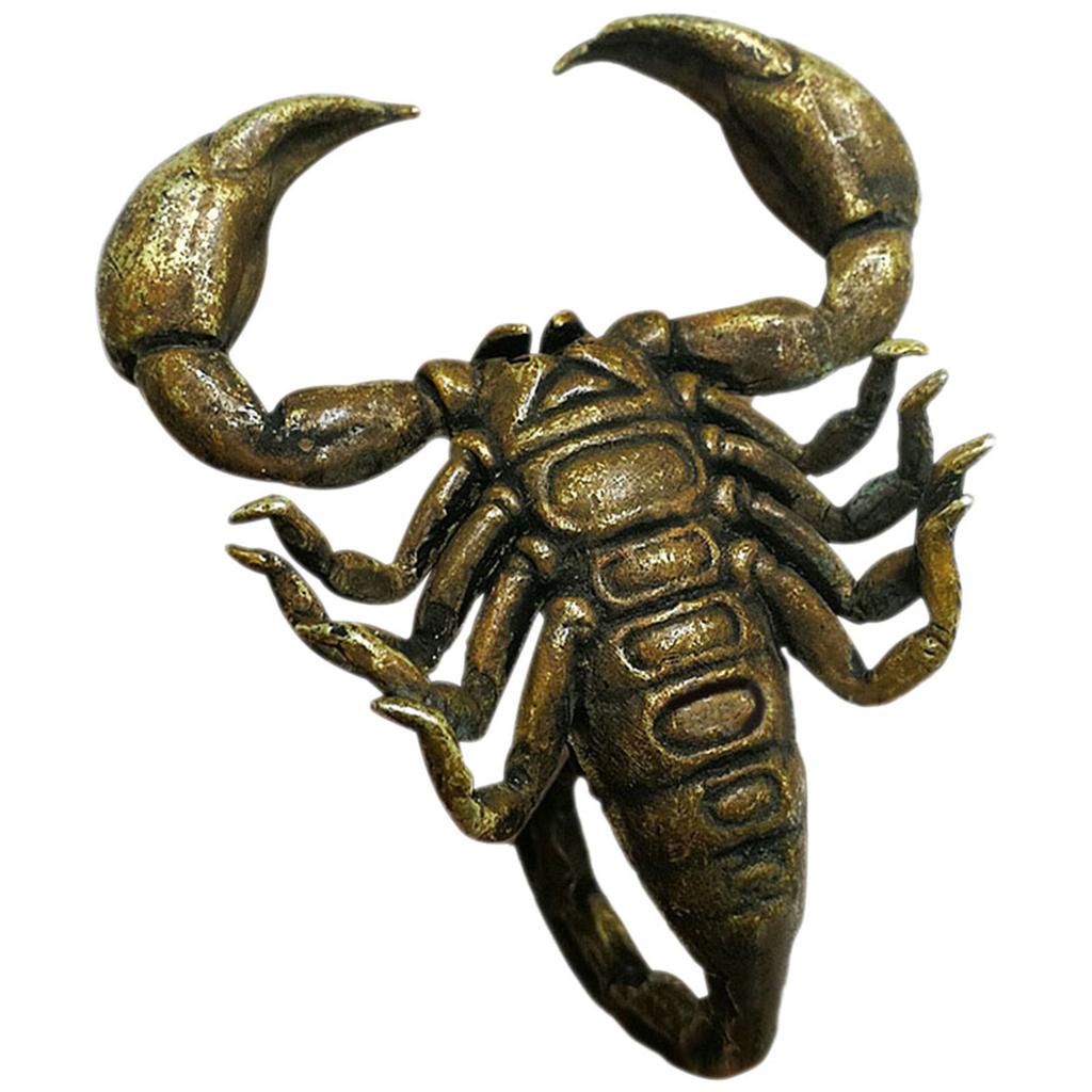 Brass Scorpion Vintage Metal Scorpion Ornament Copper Scorpion Decoration Car Desktop Sculpture Home Office Decor Ornament Gift