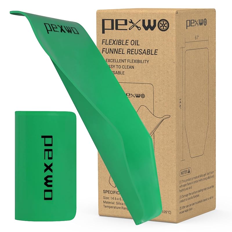 Flexible Oil Funnel Reusable, Oil Change Draining Tool Spill-Free, Flexible Drain Tool, For Oil-Draining And Oil-Filling (Green)