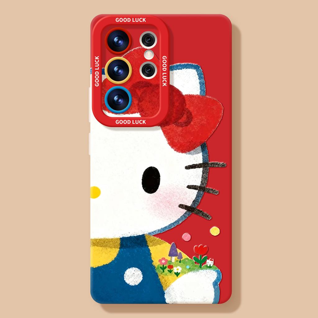 Big Face Cat Mobile Phone Case Is Suitable for Samsung GalaxyS26 Silicone S25ultra with Lanyard S24 + Cartoon S23 Set