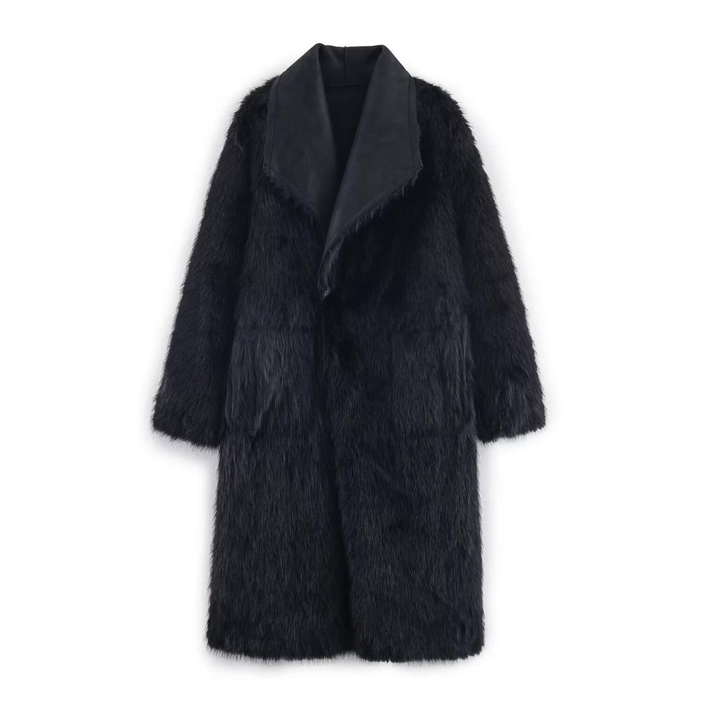 European & American Women's Fashion Reversible Faux Fur Coat - Casual Style