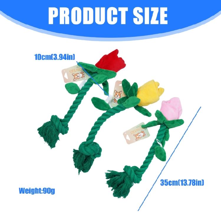 Dog Toy Rose Shape With Squeaky Stimulating Bells And Easy Gripping Handle for Puppies Training Dog Toy