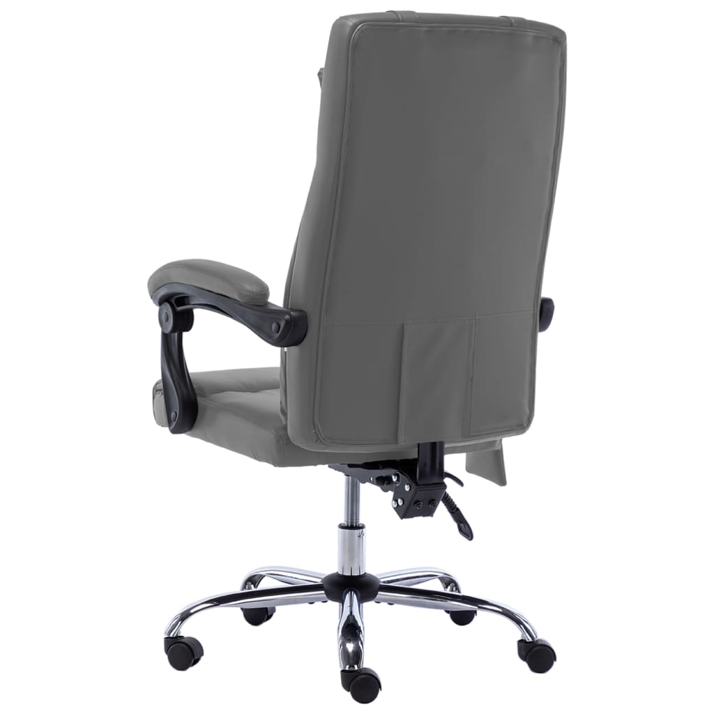 Massage Office Chair Anthracite Faux Leather
