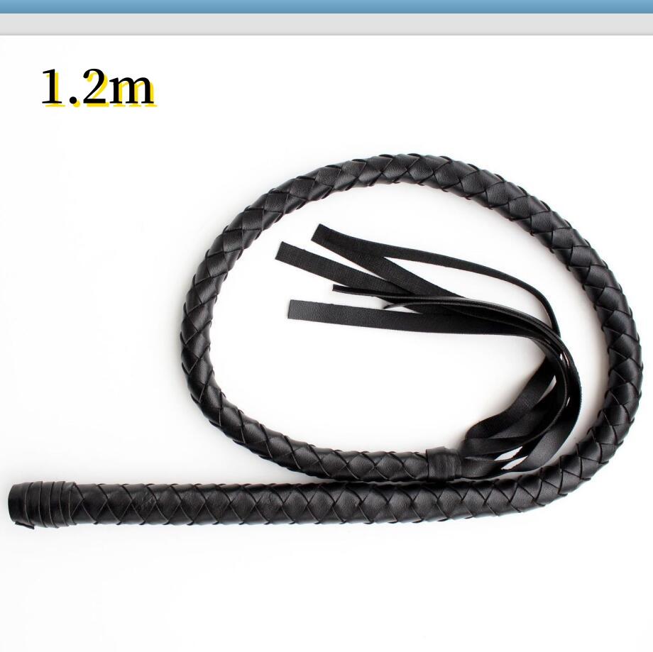 VaHppy Chicote de cavalo preto pu brilhante, material bdsm, brinquedos sm, processo de tecelagem, chicote longo, produtos adultos, palco, adereços de louvor, estilo rainha
