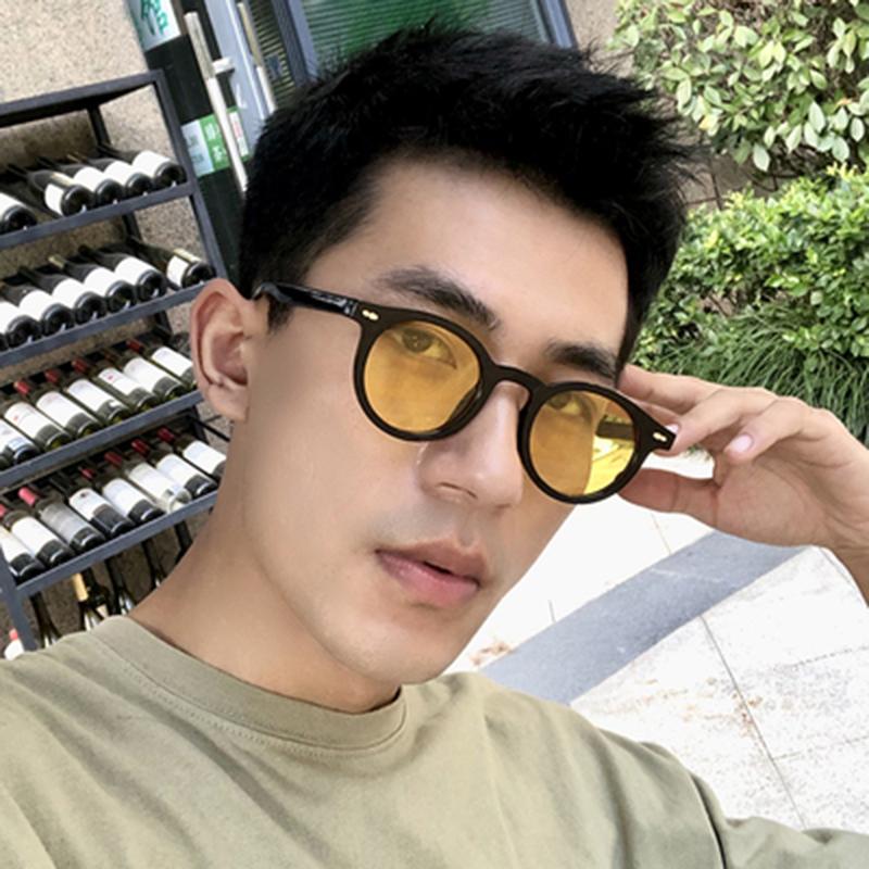 Fashion Round Sunglasses Unisex Vintage Small Frame Shades Glasses Men Women Outdoor UV protection Rice Nail Green Eyeglasses