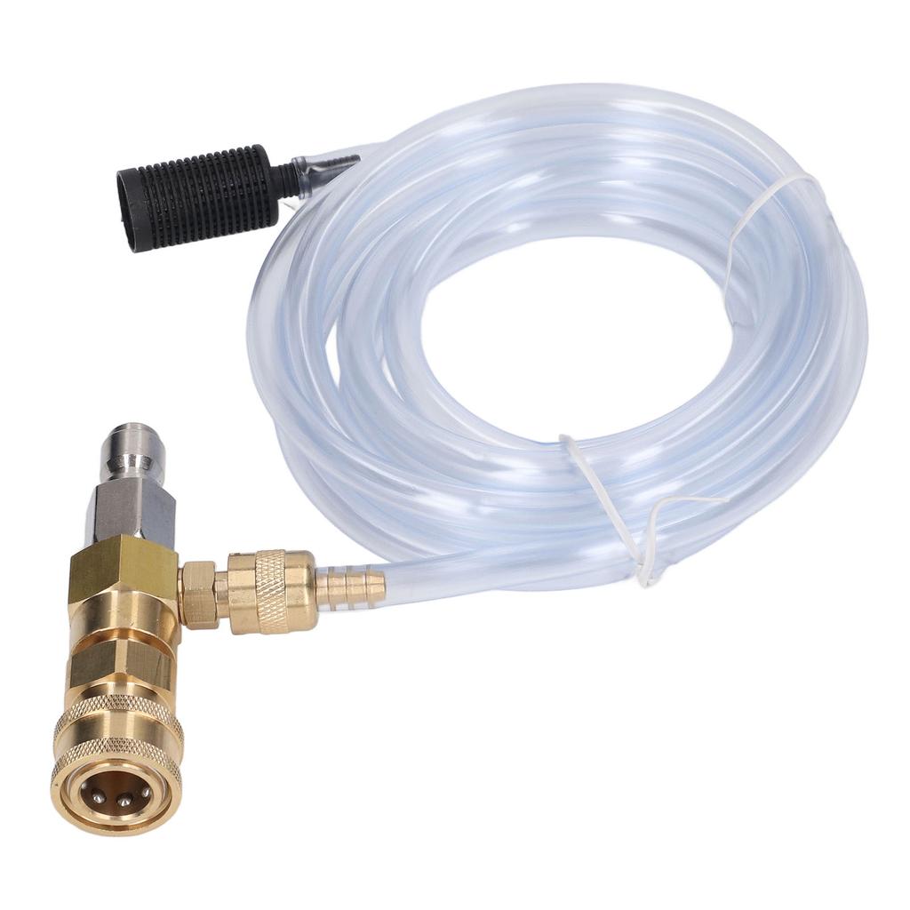 Chemical Injector Brass Stainless Adjustable Downstream Injector with 9.8ft Tube for Pressure Washer 5000PSI