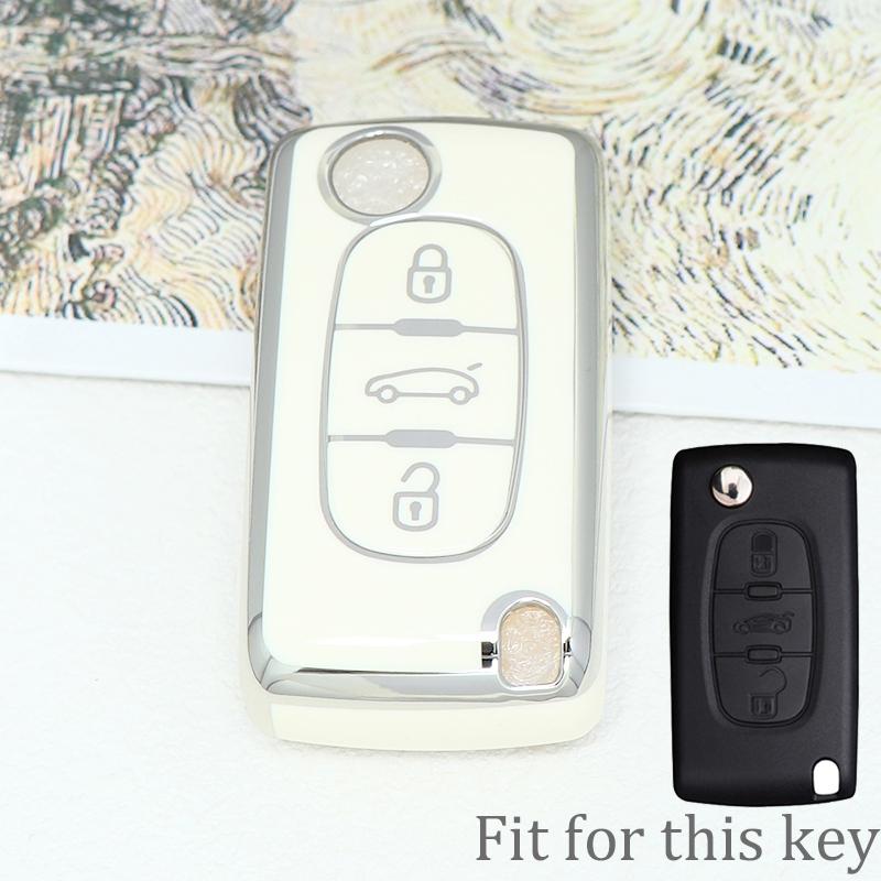 2/3 Button Key Case Cover For Citroen C-Crosser C3 C4 Picasso Berlingo Case For Peugeot Partner Tepee 207 307 308 407 Keychain