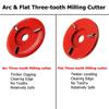 90mm Diameter 16mm Bore Power Wood Carving Disc Angle Grinder Attachment Three-tooth Milling Cutter Red