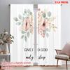 2pcs 2D Flat Printing Party Curtain Floral Art Give God Sleep Fabric Without Electricity All Season Party & Holiday Decor for
