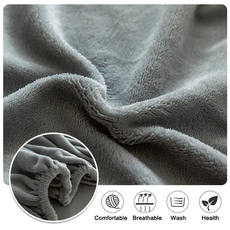 Thickened Velvet Mattress Cover High-quality Solid Color Bedspread Latex Mattress Elastic Soft Mattress Covers 160/180/200x200cm