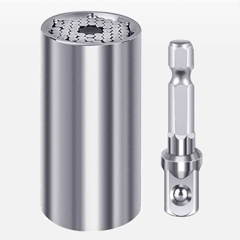 Universal Socket Tool with Drill Adapter 7-19mm/11-32mm Socket Hand Tool Suitable for Maintenance Home Improvement