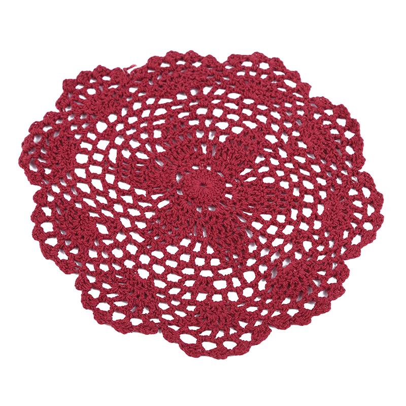 Crochet Doilies Handmade Round Cotton Lace Table Placemats Knitted Tablecloth for Home Kitchen Dining Room Wedding Party Decoration