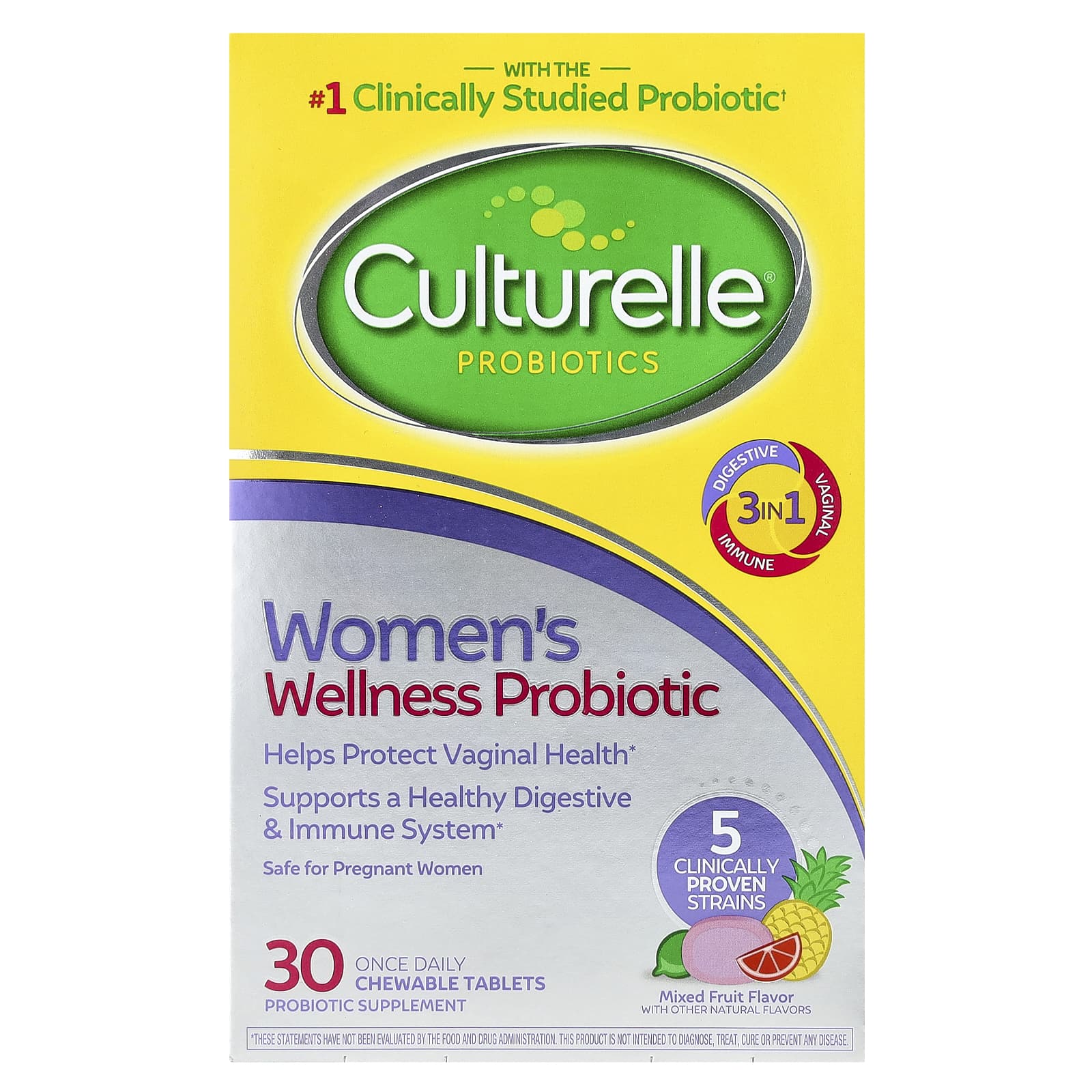 

Probiotic, Women s Wellness Probiotic, Mixed Fruit, Chewable Tablets 30