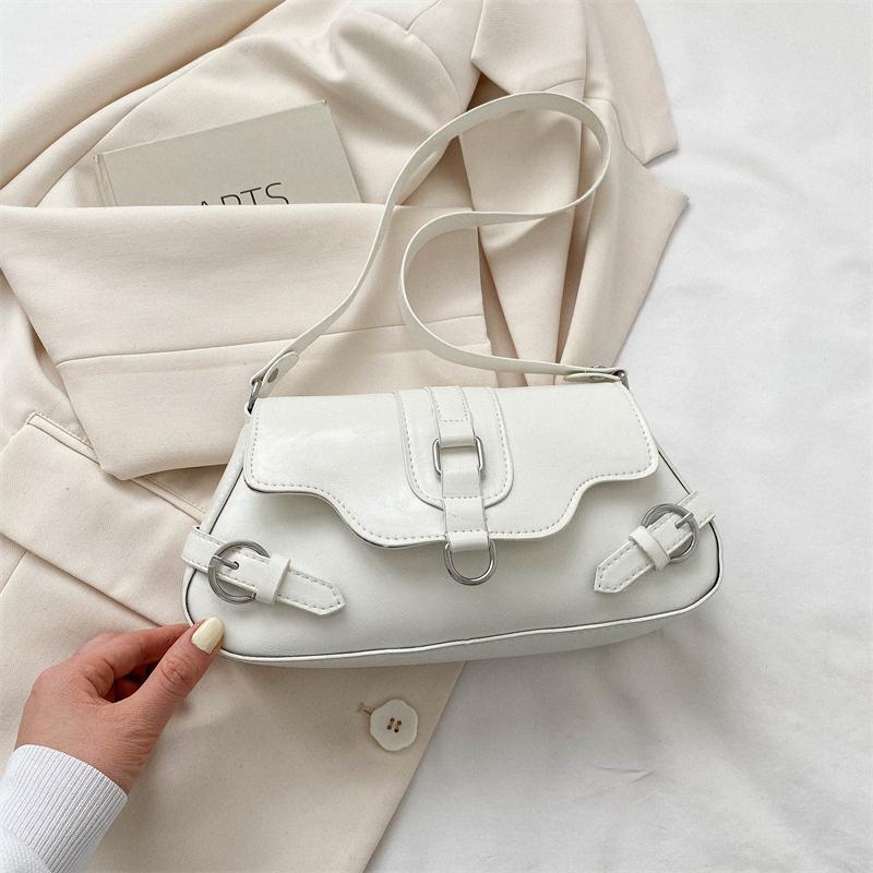 Französische Pendler-Achseltasche für Damen  Neue Vintage Personalisierte Motorradtaschen Luxus Designer Einfache Schultertasche