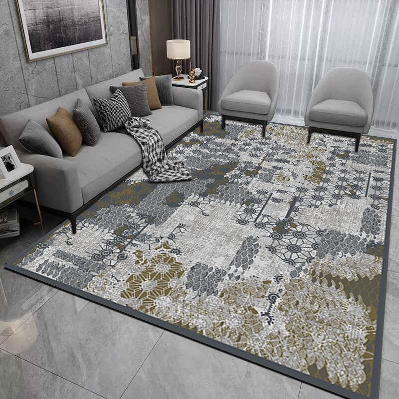 Nordic Abstract Style Large Area Carpet Living Room Sofa Bedroom Rug Bedside Blanket Anti Slip Dirt Resistant Blanket Fashion