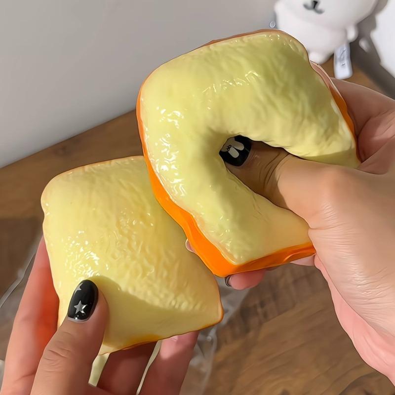 Simulering Toast Brød Squishy Legetøj Formbart Sprødt Knas Lyd Sjov Klemme Afstressning Sensorisk Fidget Dejlig Daglig Gave