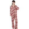 Women's Ink Wash Pajama Cardigan Set - Thin, Comfortable, Long Sleeve for Home or Casual Outside Wear in Spring and Autumn.