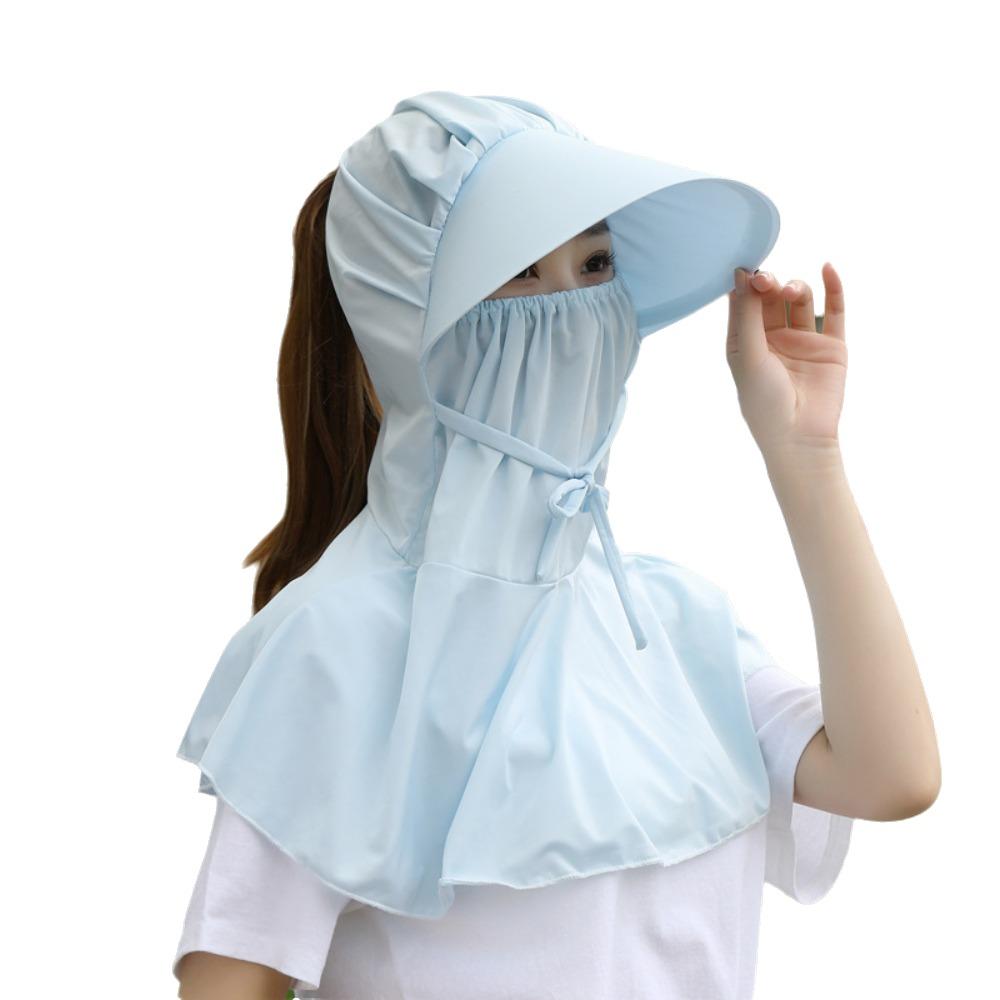 Flower Sun Protection Hat Sunscreen Bucket Hat with Mask Breathable Wide Brim Bucket Cap  Girl