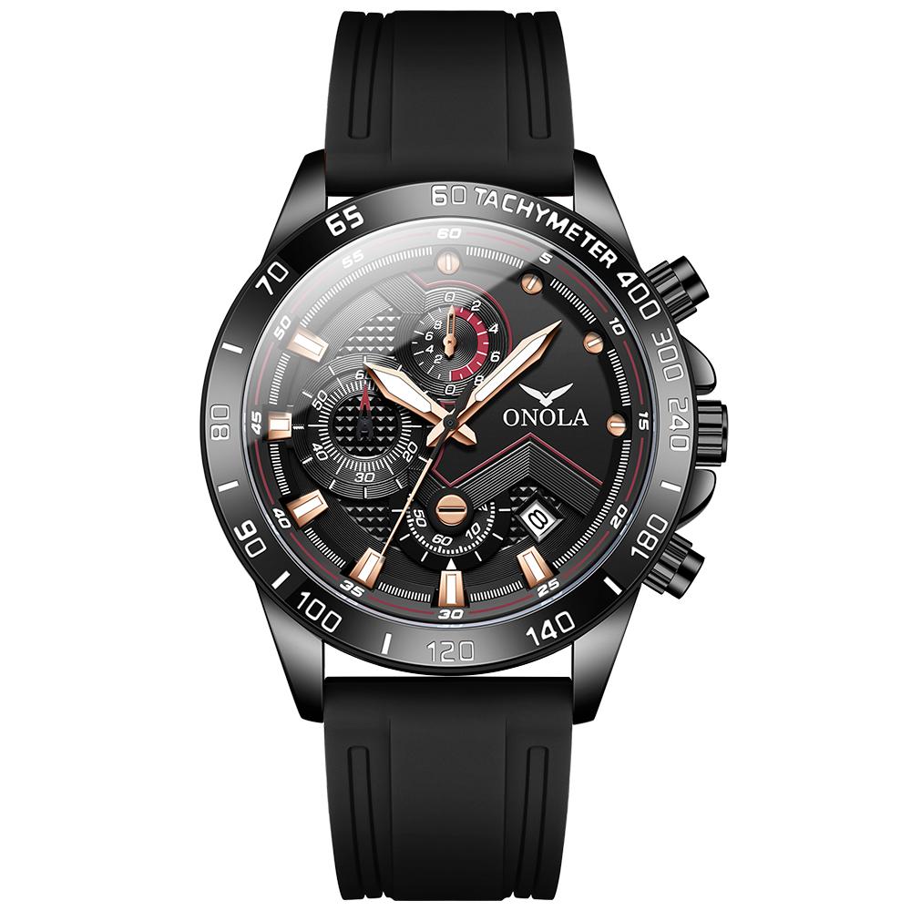 ONOLA multifunctional racing watch dial strap date night light waterproof outdoor sports quartz watch