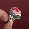 Kingman red mohave copper turquoise ring 925 sterling silver ring handmade jewelry gemstone vintage ring gift for her adjustable ring