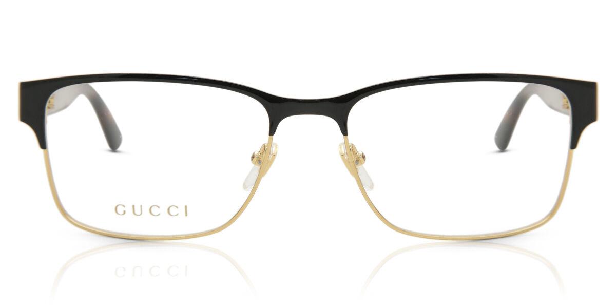 

Gucci Gg0750o 002 Men Eyeglasses Black Havana Gold/56