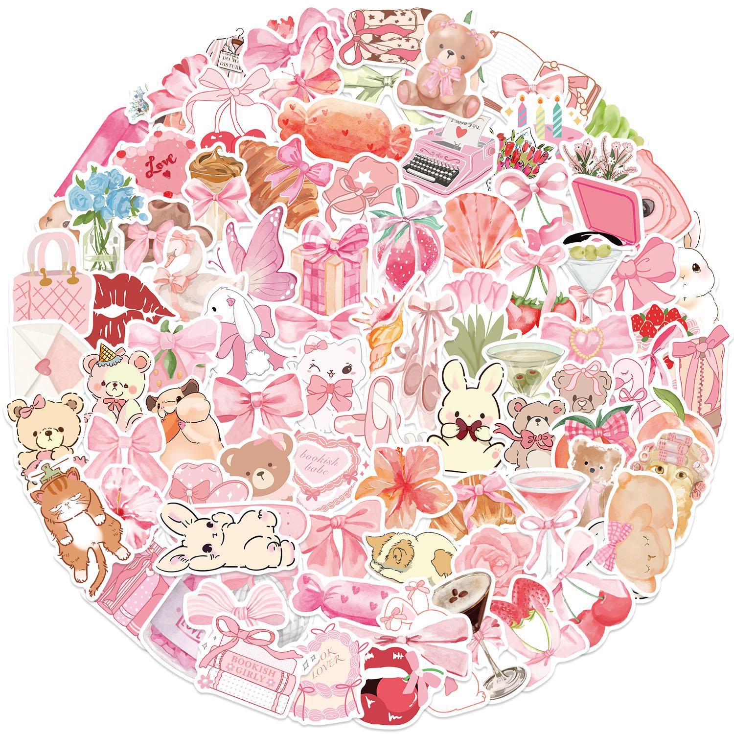 High-Quality 100Pcs High-Quality Girl S High-Quality Pink High-Quality Aesthetic High-Quality Stickers High-Quality Pink High-Quality Y2K