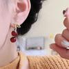 Silver Zircon Cherry Earrings - High-End, Light Luxury Studs with Fresh, Sweet Design