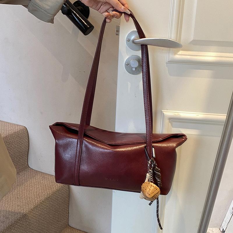 2025 simple retro texture large capacity commuter bag square student leisure tote bag portable shoulder messenger bag
