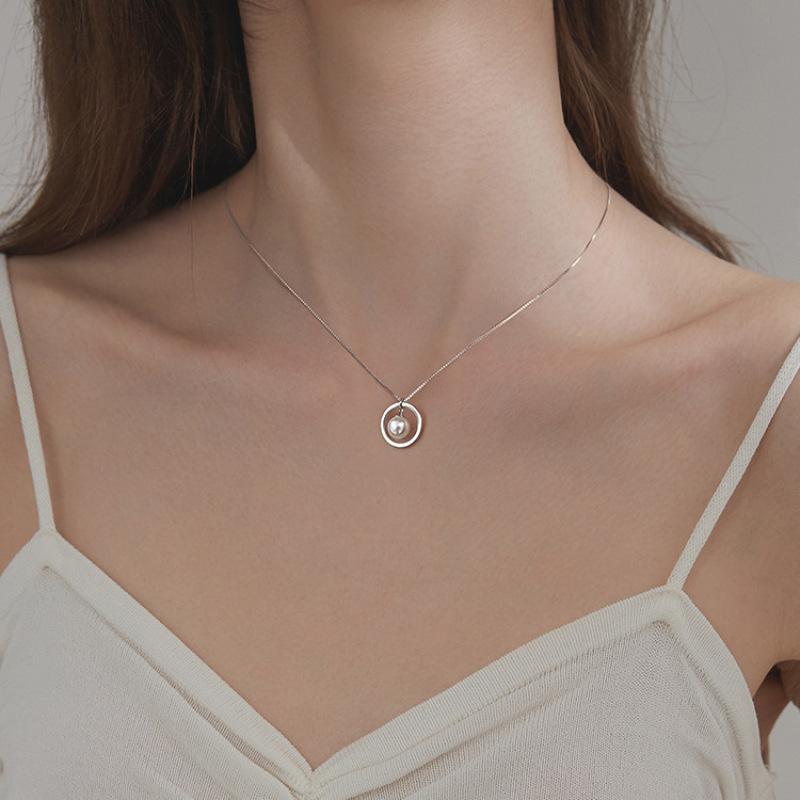 Kobiety Srebrny Naszyjnik Geometryczny Motyl Kwiat Wielostylowy Łańcuch Obojczyka Biżuteria Akcesoria