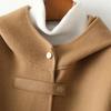 Wool Blend Trench Coat for Women Hooded Long Winter Coat Single Breasted Casual Outerwear with Pockets Fall Winter