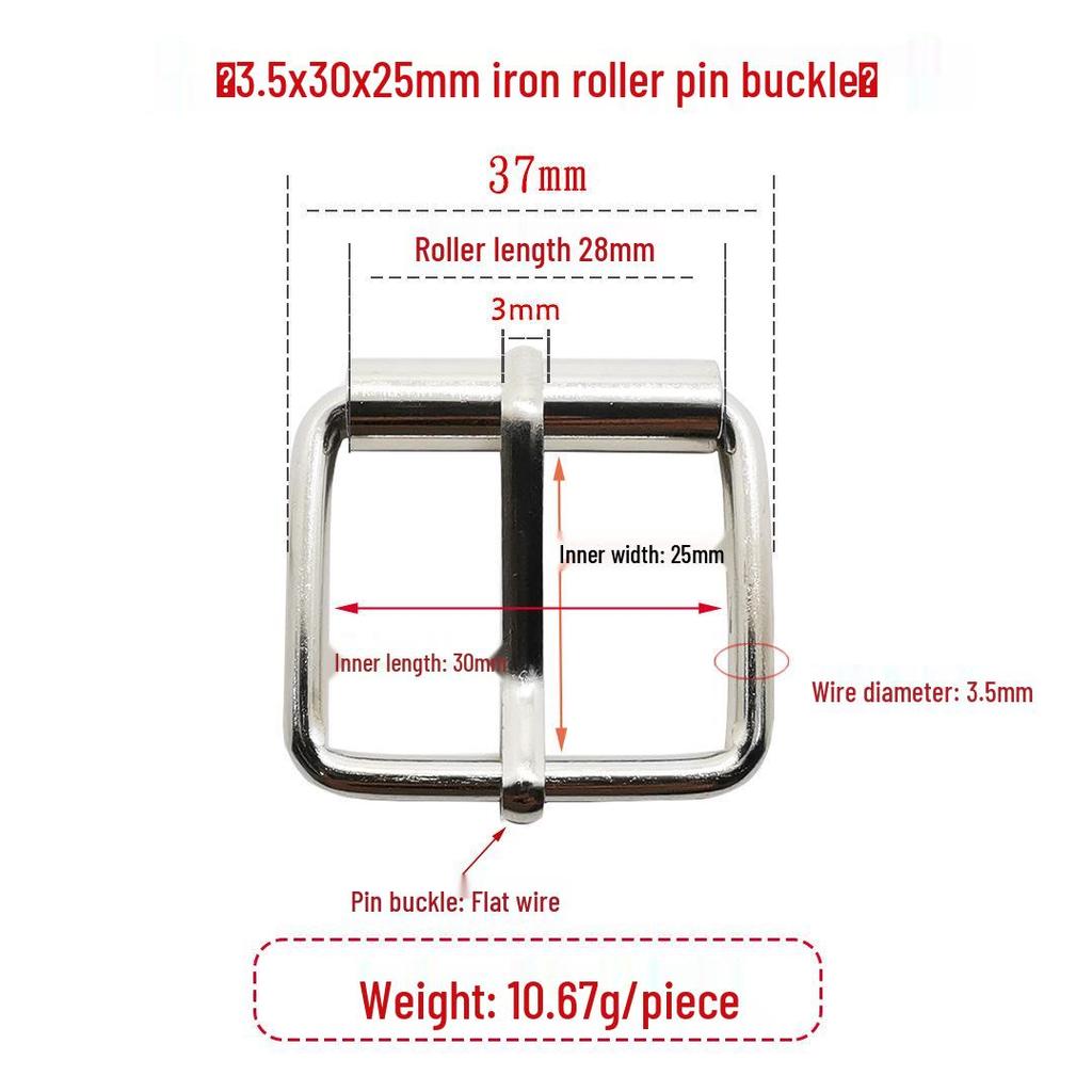 Fivela de Rolo Ajustável de Ferro Prateado para Mochilas e Bolsas