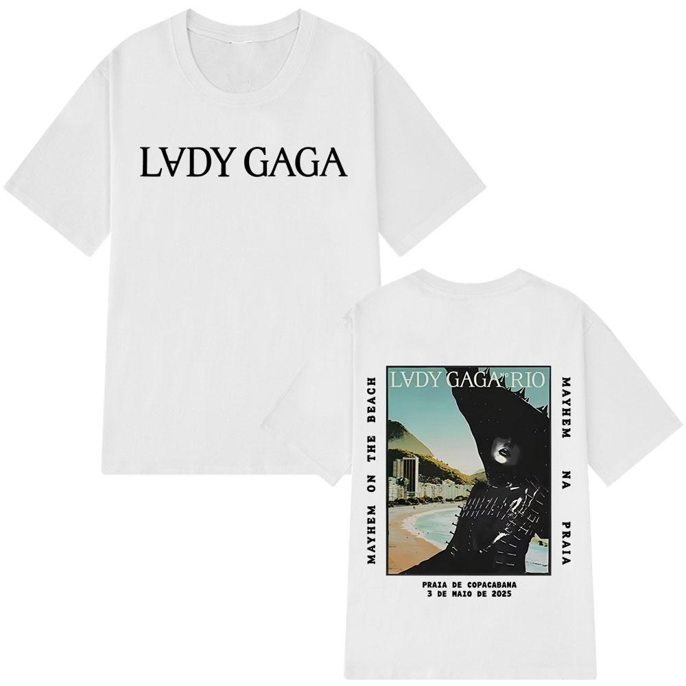 2026 Frühling Sommer Lady Gaga Mayhem Tour T-Shirt Hip Hop Mode Grafik Rundhals Reine Baumwolle Bedruckt Unisex Kurzarm Oberteil